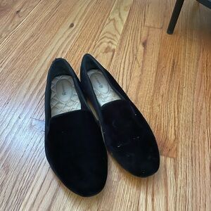 Birdies Black Velvet Slip-On Flats